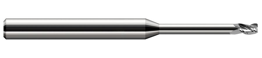 Picture of Harvey Tool 38320 Dia 0.02 LOC 0.0300 OAL2.50 End Mill Standard Flute Standard Helix Carbide Uncoated Single End Corner Radius0.0050 0.13mm